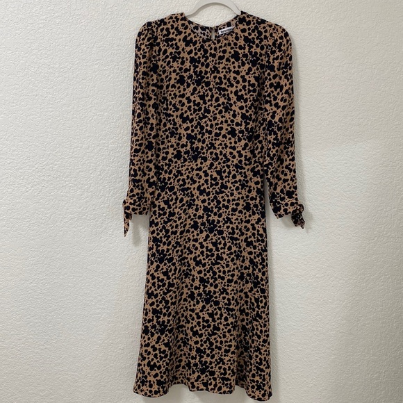 Reformation Port Leopard- Print Midi Dress Size 2 - Picture 3 of 14
